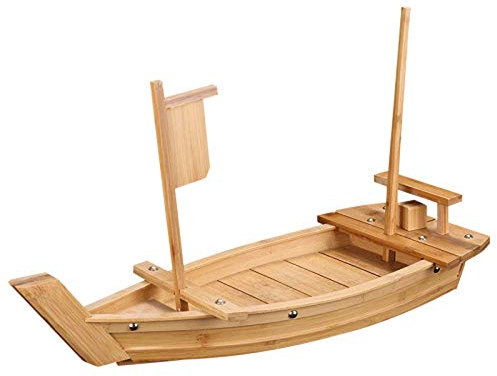 WINAKUI Wooden Sushi Boat Serving Tray, 80cm Sushi Plate for Restaurant or Home, Large Size Sushi Tray Serving Boat Plate for Restaurantware
