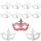 zrfgbxim 10 Stück Papiermasken zum Bemalen, DIY Weißes Masken zum Anmalen, Unbemalte DIY Papier Maske, Cosplay Masken für Halloween Maskerade Party Maskenball Masken, Kronen Design