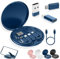 Humorous 9 in 1 Cable Case, USB Adapter Multicharging Cable Case, 9 in 1 Cable Charger Case, 9 in 1 Cable Case Kit, 60w Fast Charge USB Type-C Micro Cable, USB Cable Conversion Storage Box (Blue)