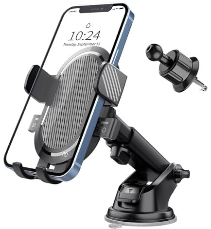 GTML Car Phone Holder Mount, Automobile Cradle for Dashboard/Windscreen/Air Vent, 360° Rotation Phone Stand Car Accessories, Magnetic Phone holder for cars, Compatible with All Mobile Phones