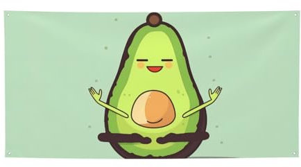 Banner personalisiertes Partybanner Happy Birthday Banner Party Dekor Niedliche Yoga Avocados Banner Foto Hintergrund Banner Wand Banner Hofbanner Schild Hintergrund für Innen- und Außendekorationen