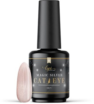 UV Nagellack 7,3ml Magic Silver Nude Cats Eye als Profi Farbe für Nägel als Gel Lack/Gel Polish für Nageldesign · HEMA frei & selbstglättend · UV & LED · Lynis-Nailshop.de