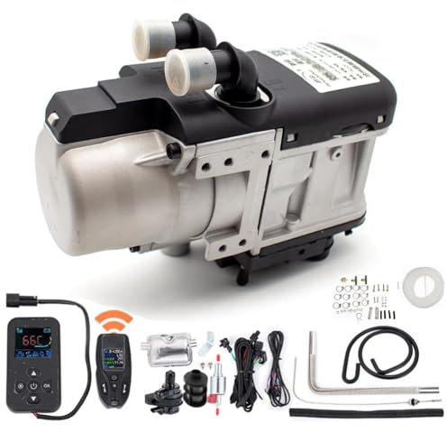 MegLob Chauffage De Diesel 6KW, Chauffage À Air Diesel en Argent Portable, Chauffage À Air Compact Chauffant Rapide, Radiateurs Diesel De Stationnement, Chauffage Rapide Bas Bruit,Single Remote