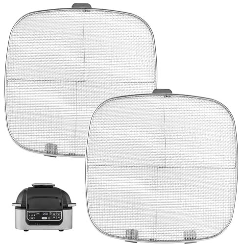 2-Pack Splatter Shield for Ninja AG300 AG301 AG301C AG300C Foodi Air Fryer Accessories, Splash Guard for Ninja 5 in 1 Smart Xl Indoor Grill Mesh Screen, Stainless Steel Splatter Screen
