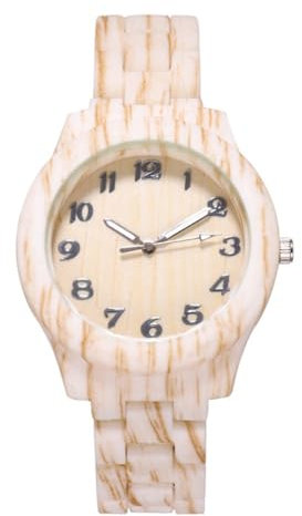 BESTYASH 1pezzi Orologio Da Polso Imitazione Bamboo Per Orologio Quarzo Creativo Beige Unisex Per Occasioni Speciali Di Compleanno Per Uomini e Donne