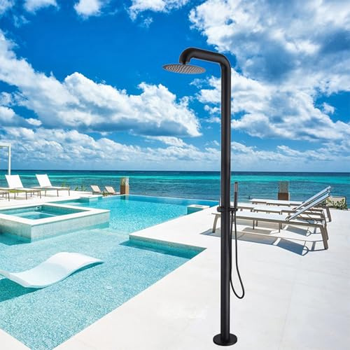XJTNLB Douche Piscine Exterieure avec Effet Pluie Douches de Jardin Noir Douche de Piscine Patio Arrière-Cour