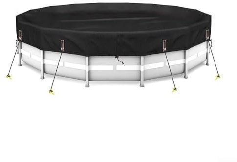 Runde wasserdichte Abdeckung für Pools Staub- und Sonnenschutz für den Außenbereich, für oberirdische und Haustierpools (305 cm)