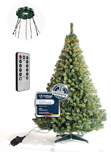 Weihnachtsbaum mit Beleuchtung 150 cm - Praktisch, Preiswert, Festlich - Mehr Lichtzauber zur Weihnachtszeit mit künstlichem Weihnachtsbaum, Tannenbaum künstlich – 10 Jahre Garantie aus 4smile