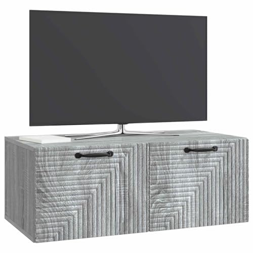 vidaXL Wandmontierter TV-Schrank Graues Sonoma 78,5 x 41 x 30 cm, Wohnzimmer, moderner rechteckiger Stauraum, wandmontierte Medienkonsole, platzsparendes Möbel für Dein Zuhause