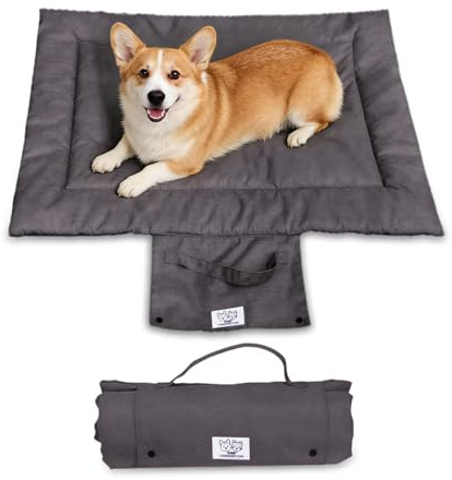 Qxtey Hundedecke Unterwegs Faltbar, Outdoor Camping Reise Dog Bed Mats Reisedecke Hund Tragbar Wasserdicht Komfort Weiches Hundematte Auto Kofferraum 70x50cm Katzenbett für Kleine Mittlere Hunde