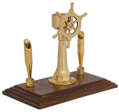 Stiftehalter Schreibtisch Kompass Steuerrad Schiff Maritim Nautik Antik-Stil