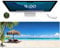 Galdas Gaming-Mauspad, Strand-Muster, XXL, XL, großes Mauspad, langes Design, rutschfest, gummiert, genähte Kanten, dünnes Pad (80 x 30 x 2 cm) – Tropische Palmenmeer und Strand