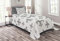 ABAKUHAUS Fleur De Lis Tagesdecke Set, Retro königliche Weinlese, Set mit Kissenbezügen Waschbar, für Einzelbetten 170 x 220 cm, Hellgrau