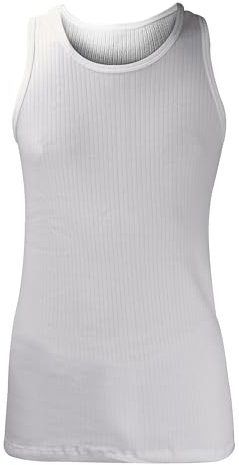 HEAT HOLDERS - Mens Winter Warm Cotton Thermal Underwear Sleeveless Vest (X-Large (44-46 Chest), White)