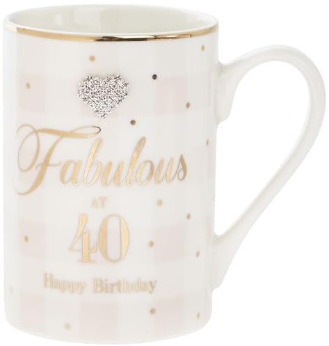 The Leonardo Collection Mad Dots 40th Birthday Mug | By Hearts Design, Home & Kitchen, Tea &Coffee, Birthday Gifts