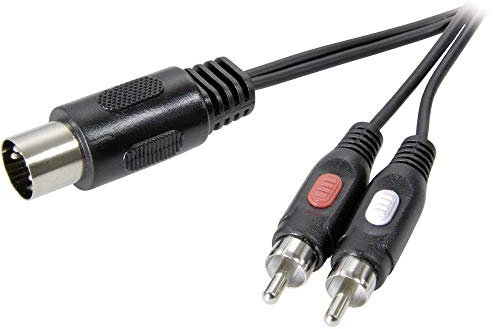SpeaKa Professional SP-7870640 - Cavo di collegamento DIN/RCA audio, 1 connettore a diodo a 5 poli (DIN), 2 connettori RCA