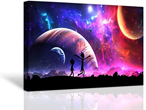 HAOSHUNDA Rick and Morty Ölgemälde auf Leinwand, Poster und Drucke, Dekoration, Wandkunst, Bild, Wohnzimmer, Wand (30,5 x 45,7 cm, Artwork – 06)