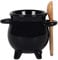 something different Adorable coquetier chaudron noir avec cuillère à balai – 6,5 cm x 9 cm x 6,5 cm (1 pièce) – Design sorcier, amusant et unique – Accessoire de cuisine fantaisie parfait