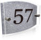 Personalised House Sign Plaque Modern Glass Effect Acrylic Door Number Wall Sign Door Plate Street Road Plate Plaque Hand Finished in UK (Silver Number)