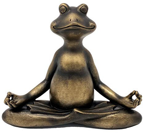 Nature's Mark Meditierende Yoga-Frosch-Statue, 15,2 cm hoch, Kunstharz, Dekoration für Tisch, Wohnzimmer, Schlafzimmer, Büro, Schreibtisch, Schrank, Regal