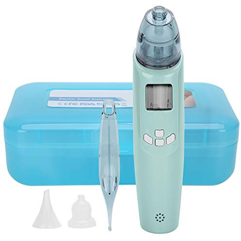 Baby Nasenreiniger Elektrisches Nasenreinigungswerkzeug mit Musik und LED-Anzeige Säugling Nasensauger Sicherer Rotzentferner für Kinder(Grün)