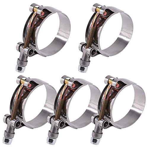 Glarks Morsetti per tubi flessibili in acciaio inox da 44-51 mm, per tubi flessibili turbo di aspirazione