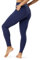 LAPASA Damen Sport Leggings hoher Bund Taschen Yoga Pants Push Up High Waist L01B Blau XL