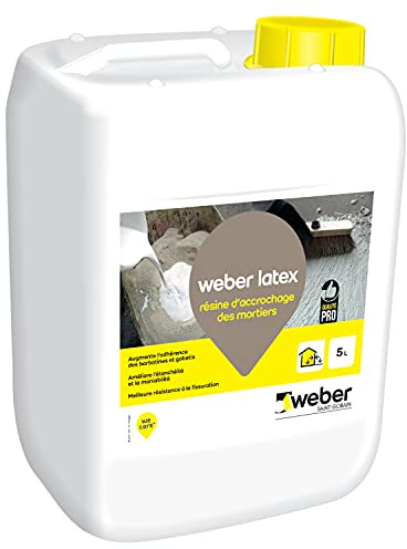 Résine d'accrochage Latex pour mortiers et bétons, 5L, Weber Latex