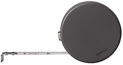 blomus -Gents- Bandmaß, Stylisches Design, Automatischer Rücklauf, Maximal Länge 3 M, 10Ft, 6,5 Cm, Farbe Warm Gray 66234
