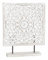 Spetebo Deko Ornament Aufsteller shabby weiß - 37 x 29 cm - Vintage Holzbild zum Aufstellen - Tischdeko Fensterdeko Vintage Landhaus