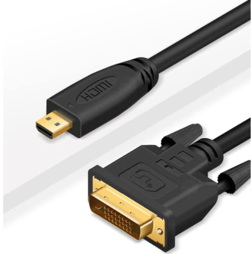 R08S Câble Micro HDMI vers DVI mâle vers DVI-D 24+1 mâle plaqué or 1,8 m