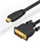R08S Câble Micro HDMI vers DVI mâle vers DVI-D 24+1 mâle plaqué or 1,8 m
