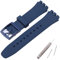MCXGL 20mm Silikonarmband Kompatibel mit Swatch schweißfestes Silikon-Gummi-Uhrenarmband mit Werkzeug Navy blue