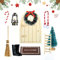 Gwhole Porta Elfo Natale Kit, 10 pz Elfo Natale Kit Decorazioni Natalizie, Porticina Elfo Natale, Albero di Natale, Ghirlanda, Scopa, Lucerna, Stivali, Stampelle, Scala in Legno,ECC Regali Natale