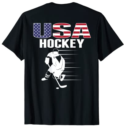 America Ice Hockey Lovers Jersey - USA Flag Hockey Team Fans Women Kids Men T-Shirt