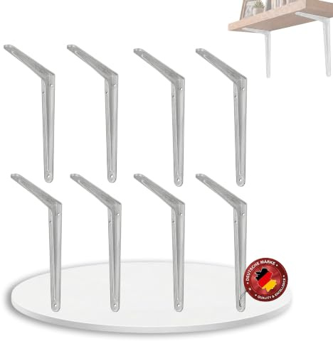 siwitec Profil-Konsole 350 x 400 mm aus Aluminium im 8er-Set, Regalwinkel mit 140 kg Traglast
