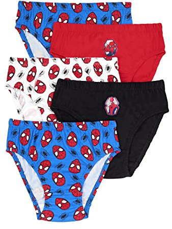 Marvel Spiderman Boys Briefs, Pack of 5 Spiderman Underwear For Boys, Ages 2 to 8 Years Old (3-4 Years) Multicoloured