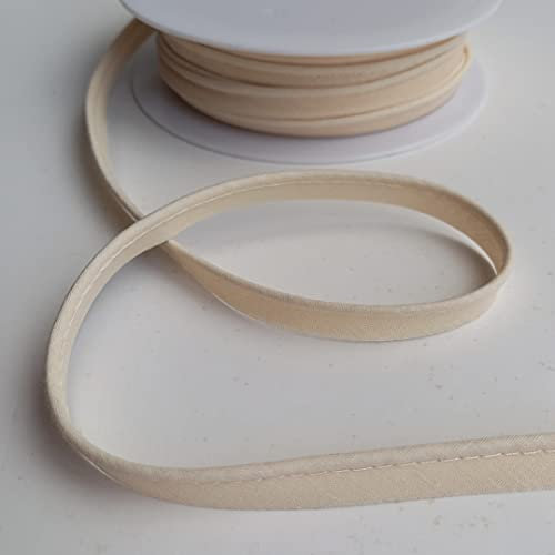2mm Flanged Insert Piping Cord Poly Cotton Fabric Covered bias Cut 10m Oatmeal