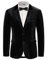 Herren Sakko Sportlich Modern Hochzeit Party Business Sakko Zwei Knöpfe Samtblazer Schwarz S