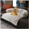 Fluffy Hundebett, ausziehbar, Schutzdecke für Sofa, Teppich aus Plüsch für Tiere, abnehmbarer Bezug, waschbar, ideal für Bett, Sofa, Auto (Hellbraun, L)