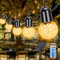 Aourow LED Solar Lichterkette Aussen,25 Glühbirnen 15,5m Deko-Lampe IP44 Wasserdicht mit 4 Helligkeitsstufen und 4-stufiger Zeiteinstellung,Außenbeleuchtung für Garten,Party,Fest,Warmes Weiß