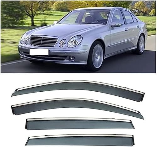 VIPOD 4 Stück Auto Seitenfenster Windabweiser Für Benz W211 2002-2008, Autofenster Regenabweiser Vorn Hinten Wasserdicht Langlebiger