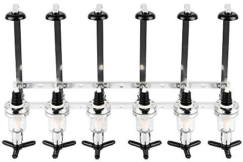 RELOVE Porte-Bouteille Mural, Distributeur Bouteilles Doseur, Aluminium 6 Bouteilles Bar Butler Distributeur Mural Porteur de Boissons Bouteilles Distributeur de Boissons Alcool pour Party Bar