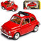 Generisch FIAT 500L Klassik Rot Ur Modell ab 1957 18-22099 1/24 Burago Modell Auto mit individiuellem Wunschkennzeichen