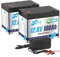 HRBEENERGY Batterie LiFePO4 12V 100AH 2Pack, BMS 100A intégré et cellules de qualité A,Batterie rechargeable12V au lithium phosphate de fer, 4000-15000 cycles，pour solaire, moteur de pêche à la traîne