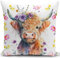 KUNQIAN Kissenbezug Kuh Kissen deko Geschenke für hochlandkuh sofakissen kissenbezüge Highland Cow dekokissen couchkissen kissenhülle Sofa gartenmöbel Balkon Wohnzimmer Zimmer zierkissen 40x40cm