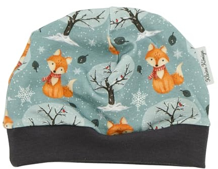 Kleine Könige Mütze Beanie · Fuchs Winterfuchs grau, anthrazit · 110/116