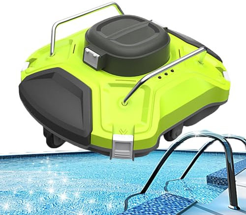 Robot aspirapolvere subacqueo Senza Fili,con autonomia Massima di 120 Minuti e Grado di impermeabilità IPX8,Robot pulitore Automatico per Piscine Esterne, idroterapia e paesaggistiche