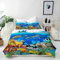 ANHOPE Unterwasser Ozean Fisch Koralle Bettwäsche Set 3 Teilig Bettbezug 135x200 cm & Kissenbezug 80x80 cm Microfaser Bettbezüge mit Reißverschluss Weich Bettdeckenbezug Set für Kinder