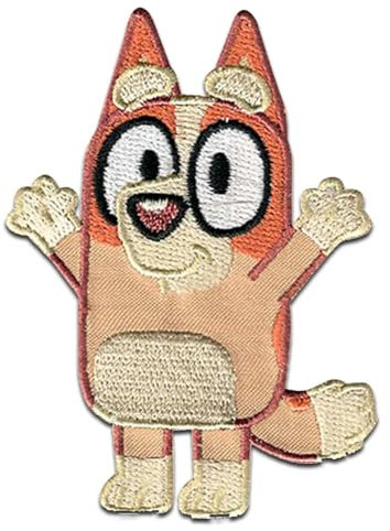 Comercial Mercera, Aufnäher Patches, Chili Heeler, Zeichen Bluey, Braun Farbe, Aufnäher Ideal für Mützen, Jacken, T-Shirts oder Schultaschen, 100% Polyester, 5x8 Zentimeter